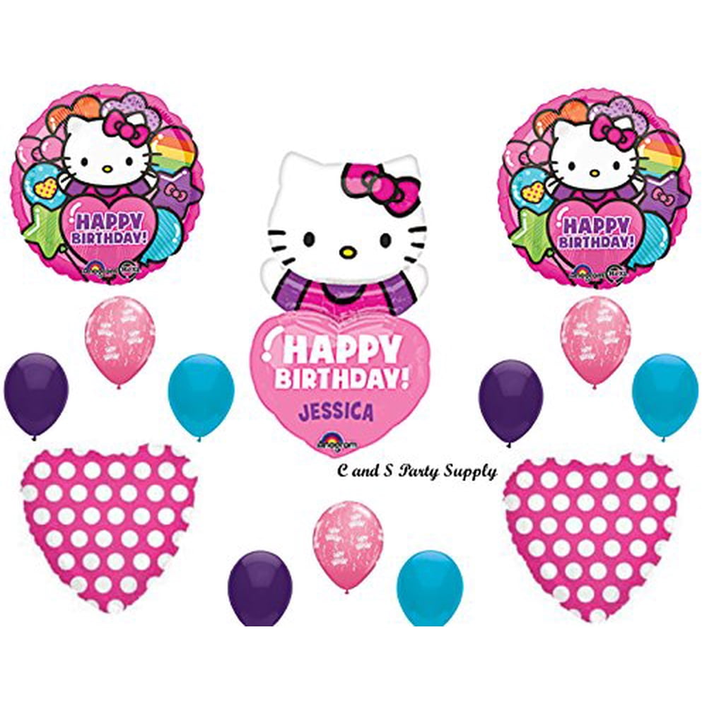 HELLO KITTY PERSonALIZED Birthday Party Mylar Balloons Decorations Supplies by Anagram Walmart