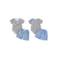 thumbnail image 2 of BemeyourBBs Newborn Baby Boys Summer Clothes Outfit Baby Boy Golf Outfit 0 3 6 9 12 18 Months Cute Golf Embroidery Short Sleeve Striped Romper with Pockets Shorts 2Pcs Set, 2 of 7