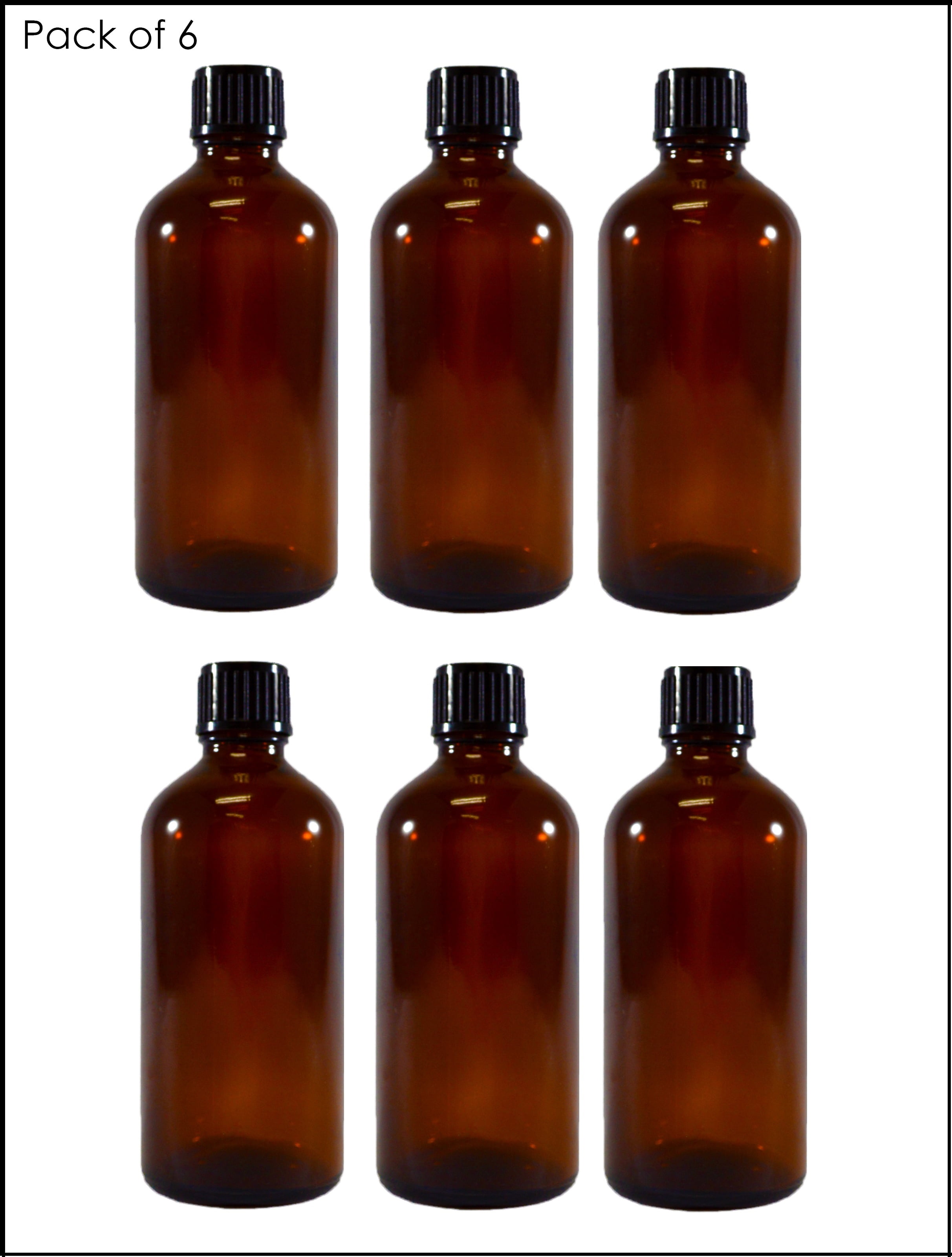 Download Amber Glass Bottles With Screw Cap Pack Of 6 3 4 Oz 100 Ml Best For Essential Oils And Liquids By Biorx Sponix Walmart Com Walmart Com