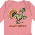 thumbnail image 4 of Inktastic Clever Turkey Thanksgiving Dinosaur Boys or Girls Long Sleeve Baby Bodysuit, 4 of 5