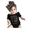 Newborn Baby Girls Romper Bodysuit Jumpsuit Leopard Headband Outfits Clothes Set