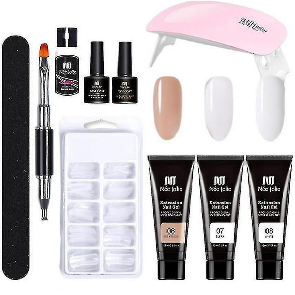 Acrylic Poly Extension Nail Gel Set Nail Extension Get Set Polygel Kit Nail Enhancement Gel Kit