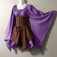 thumbnail image 3 of Patlollav Women Costumes Gothic Retro Long Sleeve Corset Dresses Long Sleeve Knee-High Dress, 3 of 7