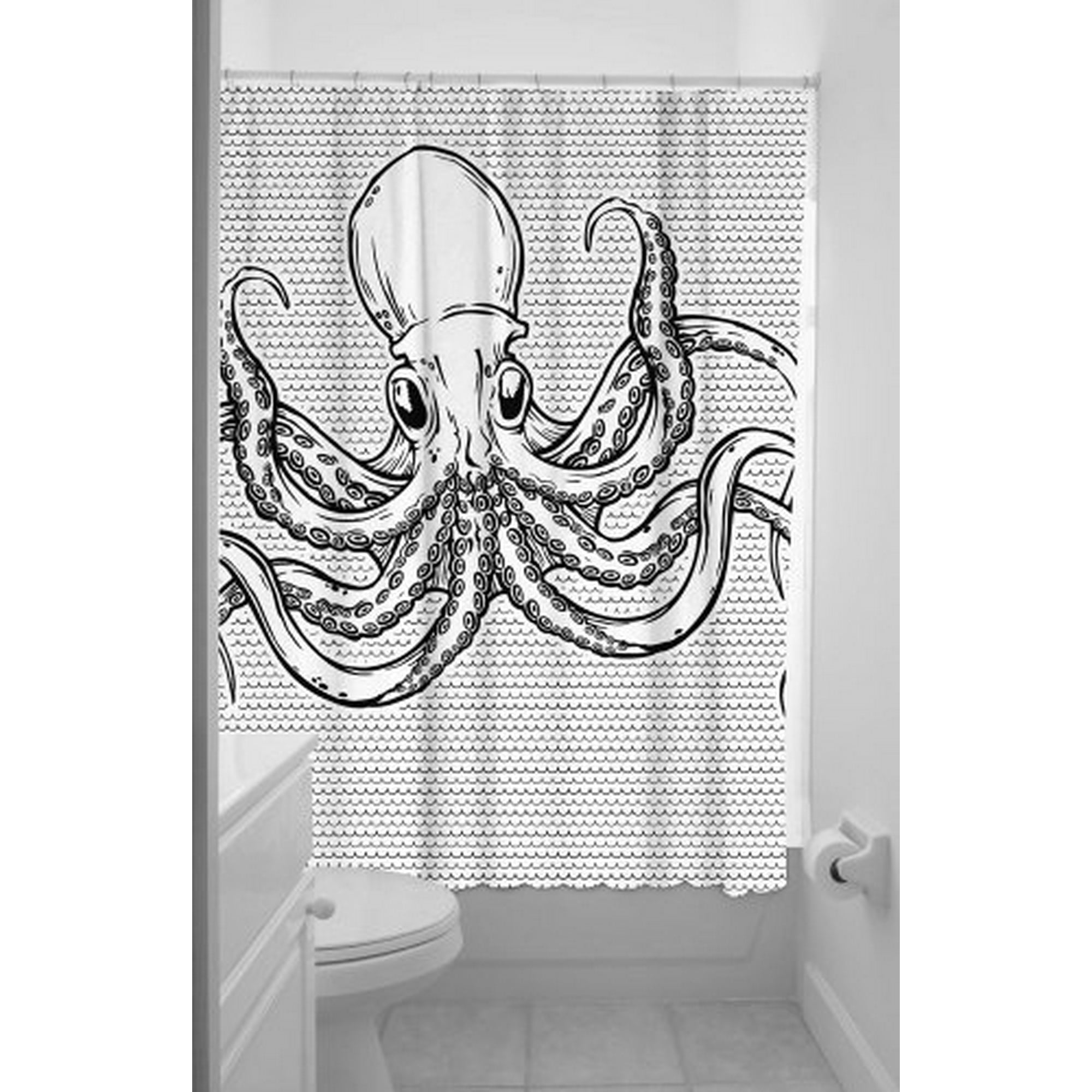 Sourpuss Octopus Shower Curtain 72, Sourpuss Shower Curtain