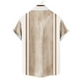 thumbnail image 6 of ZCFZJW Men's Vintage Bowling Shirt Short Sleeve Button Down Summer Cuba Beach Shirts Casual Striped Printed Vacation Tees Shirt Tops Coffee M, 6 of 6