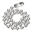 thumbnail image 1 of Collar de cadena con cuentas tono plateado de Uxcell, collar de cadena de bola de cuentas de acero de titanio de 6mm para regalo de mujeres y hombres, longitud de 17.72 pulgadas, 1 of 6