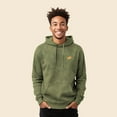 thumbnail image 4 of Dalix Hot Dog Embroidered Fleece Hoodie Mineral Wash Long Sleeve Sweatshirt Mens in Olive S Small, 4 of 5