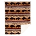 thumbnail image 2 of Carstens, Inc Carstens Wrangler Buffalo Southwestern Sherpa Fleece 54x68 Throw Blanket Brown, 2 of 5