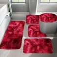 thumbnail image 5 of Fufafayo under $5 5 Pcs Bathroom Rug Set, Shaggy Bath Mat Set, Toilet Cover Rugs Sets, Colorful Soft Bathtub Mat, Water Absorption Non Slip Thick Machine Washable, 5 of 8