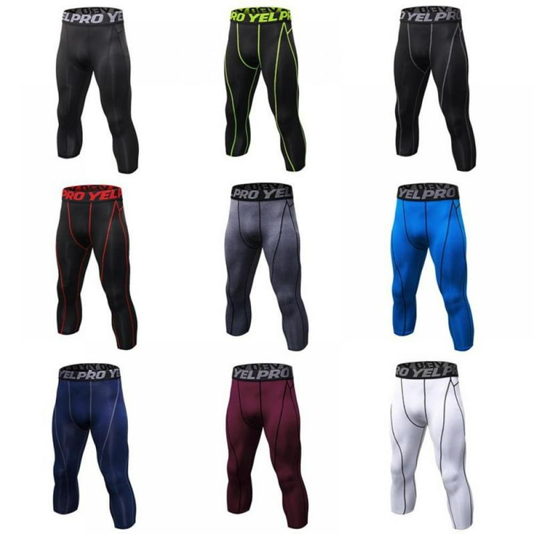 Men's Compression 3/4 Pants Cropped trousers Quick Dry Sports