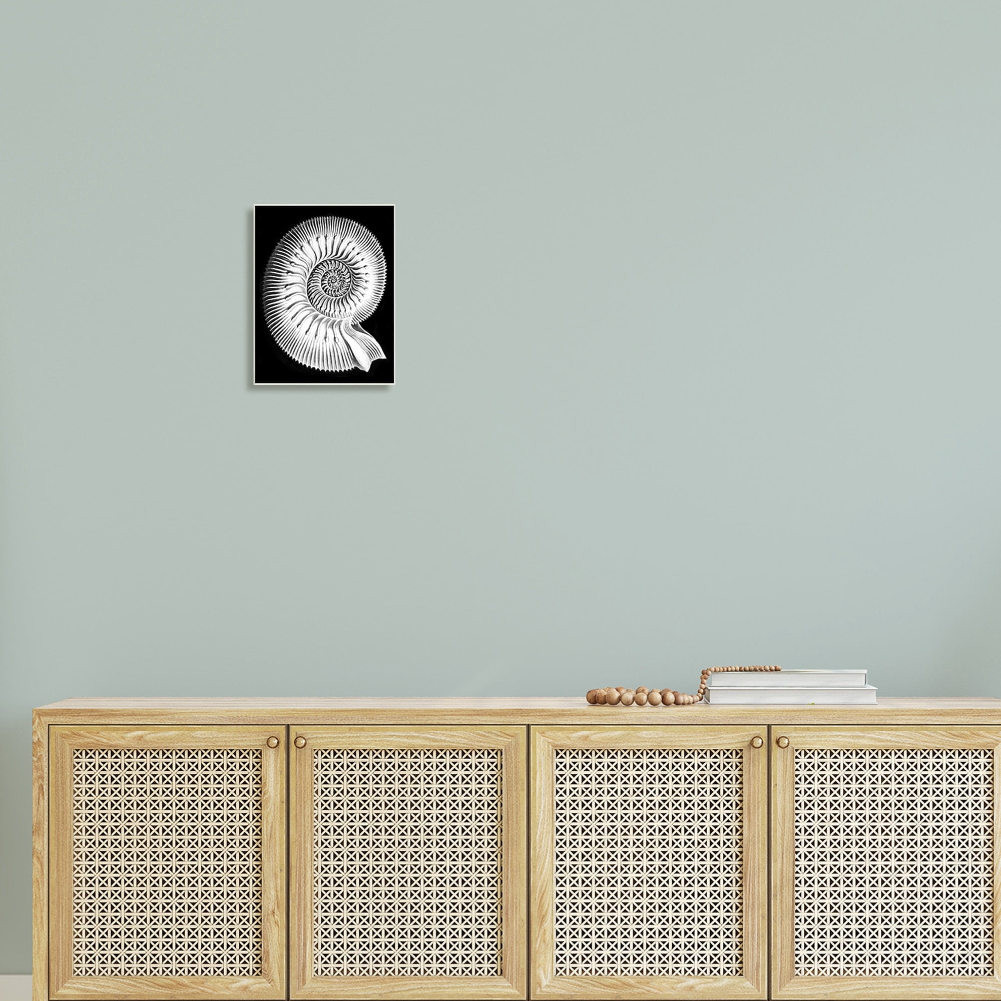 Stupell Industries Spiral Sea Life Beach Shell Modern Fractal Graphic Art Unframed Art Print Wall Art, Design by Graffitee Studios