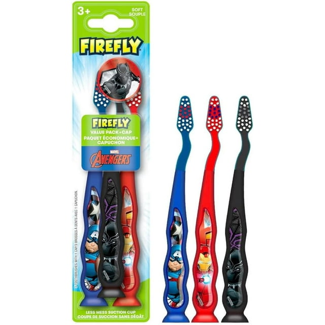 Firefly Kids Avengers Value Pack, Soft Bristled Toothbrushes, Ages 3+, 3 Count