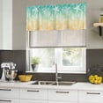 thumbnail image 4 of 2 Pack Marine Life Valance for Window Starfish Shell Coral Gradient Blue Yellow Ocean Kitchen Valance Rod Pocket Short Curtain Topper Decorative Window Treatment for Living Room Bedroom 54"x18", 4 of 9