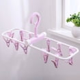 thumbnail image 3 of 12 Clip Folding Drying Rack Plastic Hanger Multi-functional Foldable Underwear Hanger Underwear Socks Clips Plastic Clothes Clamps Hanger, 3 of 5