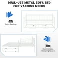 thumbnail image 6 of PAPROOS Twin Metal Daybed with Pop Up Trundle Bed, Heavy-Duty Steel Daybed for Bedroom Living Room, Modern Twin Size Daybed Frame with Adjustable Trundle, No Box Spring Needed, White, 6 of 9