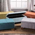 thumbnail image 3 of Storage Ottoman Bench | Lift - Top Storage for Easy - Access Items | Dark Brown Fabric and Wood Finish | Organize Office Space, 3 of 6