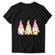 thumbnail image 4 of Pascua mujer casual manga corta impreso cuello redondo blusa camiseta damas tops Pompotops hkajfhjk461129, 4 of 7