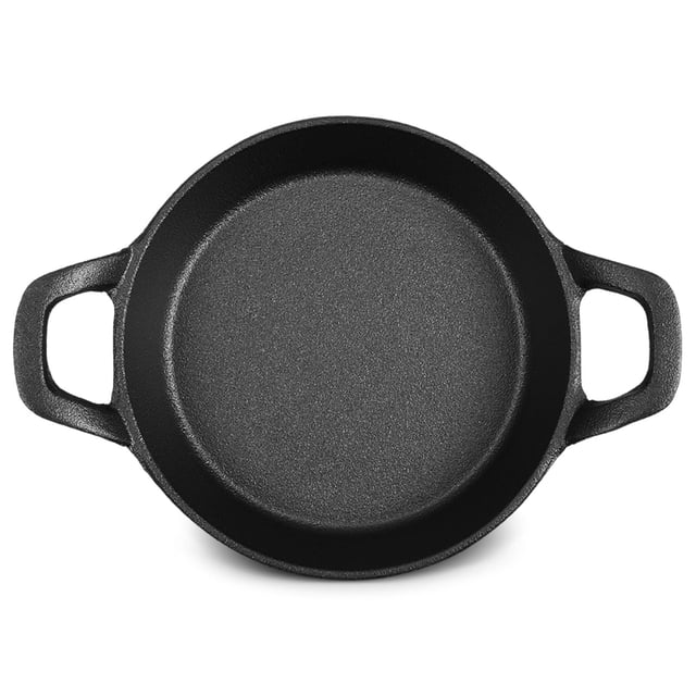 Sartén Mini de Hierro Fundido Ziliny 16.1 x 16.1 x 3.8 cm Sartén Pequeña Ramequín Set Negro Cazuela para Cocina Interior Exterior Picnic (1 Unidad)
