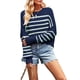 thumbnail image 1 of Suéter de Mujer de Otoño, Cuello Redondo, Tipo Murciélago, Estilo Pullover Azul-Verde M, 1 of 7