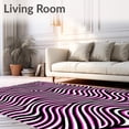 thumbnail image 2 of ODIKA 4'x6' Machine Washable Non-Slip Area Rug, Abstract Wave Ripple Slip Resistant Floor Cover High Traffic Rug with Pad, Pink, 522694, 2 of 8