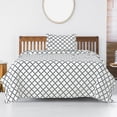 thumbnail image 4 of Lux Decor Twin-XL Bed Sheet Set 3 Piece, Soft Microfiber, Deep Pockets - Quatrefoil Pattern, 1 Fitted & 1 Flat Sheet, 1 Pillowcase, White, 4 of 8