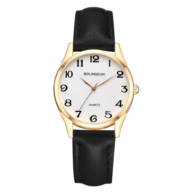 Pequeño reloj de cuarzo para muñecas vanguardistas Glamour dorado