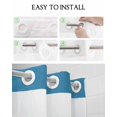 thumbnail image 5 of No Hook Shower Curtain with Snap in Liner, Blue Solid Color Hotel Shower Curtains for Bathroom, Washable Shower Curtain Liner Set with Mesh Top Window, 48"x72", 5 of 6