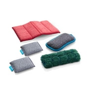 E-Cloth Sponges Bundle, Absorbent and Reusable Multi-Purpose Household Microfiber Cleaning Scrubber, 5 Pcs Set