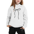 thumbnail image 2 of XAOFW Kids Sets Bow Printed Two Piece Girls Playwear Fashion Long Sleeve Hooded Soft Breathable Casual Daily Wear Outfits, 2 of 3
