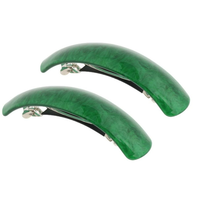 2 Mujeres Rectángulo Pasador Francés Horquilla Automática Horquilla Titular de Cola Verde Yinane Barrette de clip para el cabello para las mujeres
