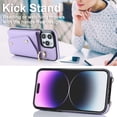 thumbnail image 6 of ShellTech for iPhone 14 Pro Wallet Case with Cross Body Chain,Zipper Case Cover with Coin Pocket Lanyard,Purple, 6 of 10
