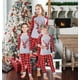 xiaxaixu Correspondant Pyjama de Famille Définit les Vêtements de Nuit de Noël PJ Imprimé Haut avec Bas de Plaid – image 4 sur 6