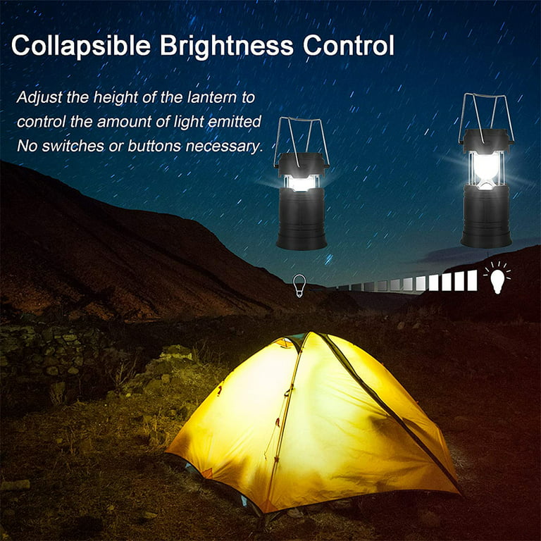 Lepro LED Camping Lanterns Battery Powered, Camping Accessories ,  Collapsible 4-Pack Value Set Gear , IPX4 Water Resistant, Outdoor Portable  Lights for Emergency, Hurricane, Storms and Outages 
