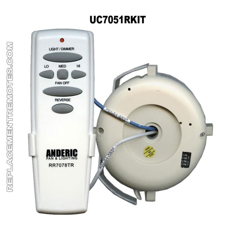 Anderic Rr7078tr Uc7051r Replacement, How To Dim Light On Hampton Bay Ceiling Fan
