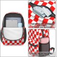thumbnail image 4 of Red and White Checkered Pattern 17" School Backpacks for Teens,Waterproof Oxford Fabric,S-Shape Padded Straps for School,Travel,Hiking,Camping, 4 of 6
