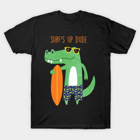 T-Shirt Unisexe Surfer Dude Rétro Côtier Vague d'Océan Planche Action Sport Art, jusqu'à la Taille 3TG.