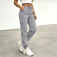 thumbnail image 6 of Cmfcve Cargo Pants for Women Lightweight Hiking Pants High Waist Drawstring Casual Joggers with Pockets, 6 of 6