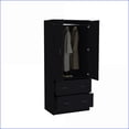 thumbnail image 4 of Armoires with 2 Doors 2 Drawers, Ample Storage | Black | Laminated Particle Board, 4 of 7