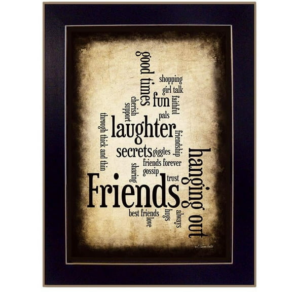 Friends I By Susan Ball Printed Framed Wall Art Wood Multi-Color