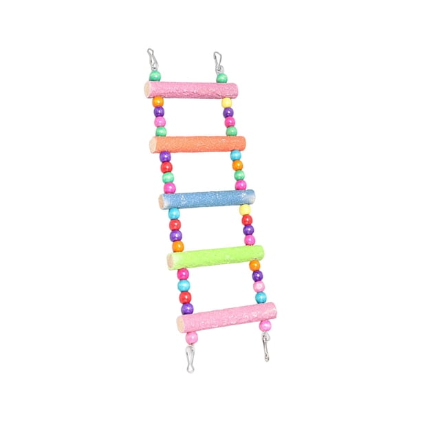 Escalera de madera para pájaros, accesorios de jaula de pájaros para puente de escalada de loros, soporte de madera duradero para loros, juguete para helados Yinane Escalera para pájaros
