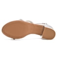thumbnail image 5 of Women's Open Toe Ankle Strap Low Block Chunky Heels Sandals Silver Size 5, 5 of 7