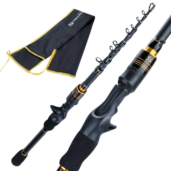 Sougayilang Carbon Fiber Telescopic Fishing Rod Designed for Bass Trout Salmon
