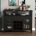 thumbnail image 2 of Furniture of America Elm Wood Buffet Table with Wine Rack in Espresso, 2 of 5