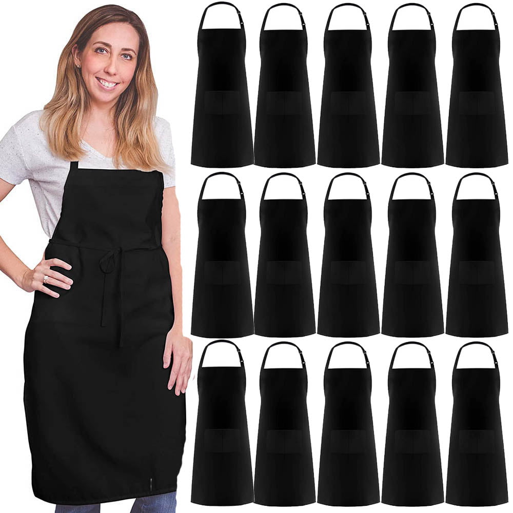 Shpwfbe Kitchen Gadgets Aprons for Women with Pockets White Apron Inches 35 Apron Kitchen (65x75cm) 28 Cotton by Inches Kitchen, Size: One Size