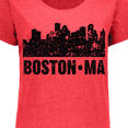 thumbnail image 4 of Inktastic Boston Massachusetts City Skyline with Grunge Women's Plus Size T-Shirt, 4 of 5