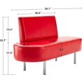 thumbnail image 7 of OmySalon PU Leather Modern Style Waiting Room Bench with Backrest, Red, 7 of 7