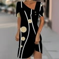 thumbnail image 2 of Drses Summer Dresses for Women 2024 Women's Fashion Printed Short Sleeve Round-Neck Mid-Calf Dress Women's Casual Dresses, 2 of 5