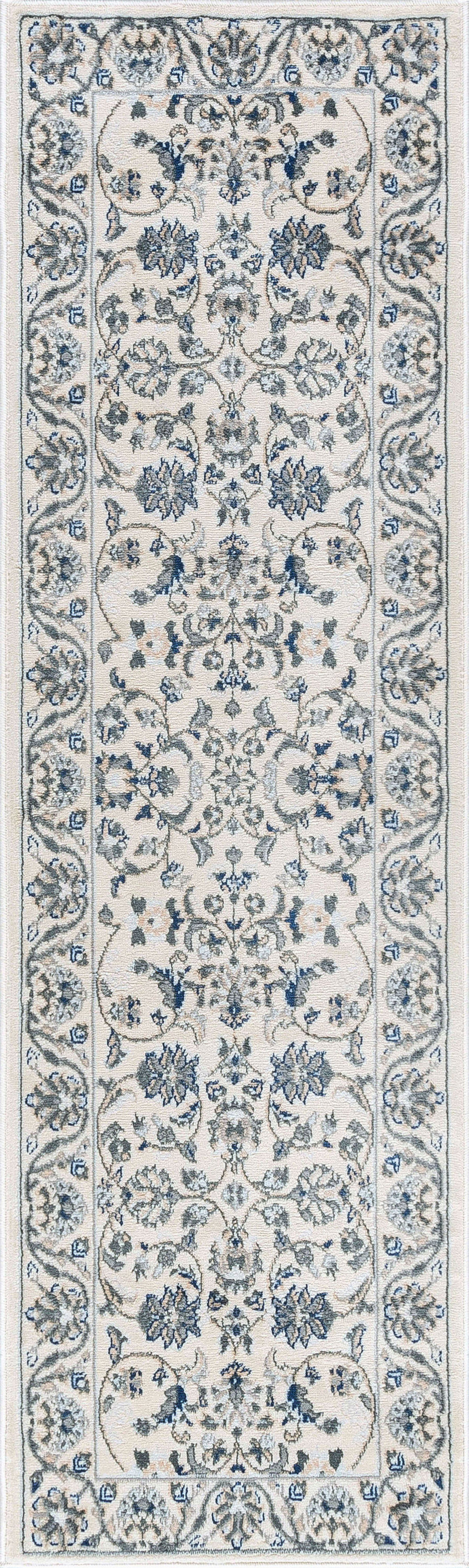 Bliss Rugs Traditional Indoor Runner Rug for Hallway, Entryway, Kitchen, Cream ,2' x 10'