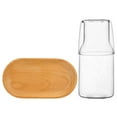 thumbnail image 4 of 1 Set of Bedside Water Carafe With Tray Transparent Water Pitcher Glass Drinking Carafe, 4 of 5