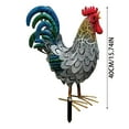 thumbnail image 3 of 15" Red Metal Rooster Statue - Rustic Chicken Garden Sculpture for Outdoor Decor, Weatherproof Yard Art for Patio, Porch & Spring Lawn Ornaments, 3 of 6
